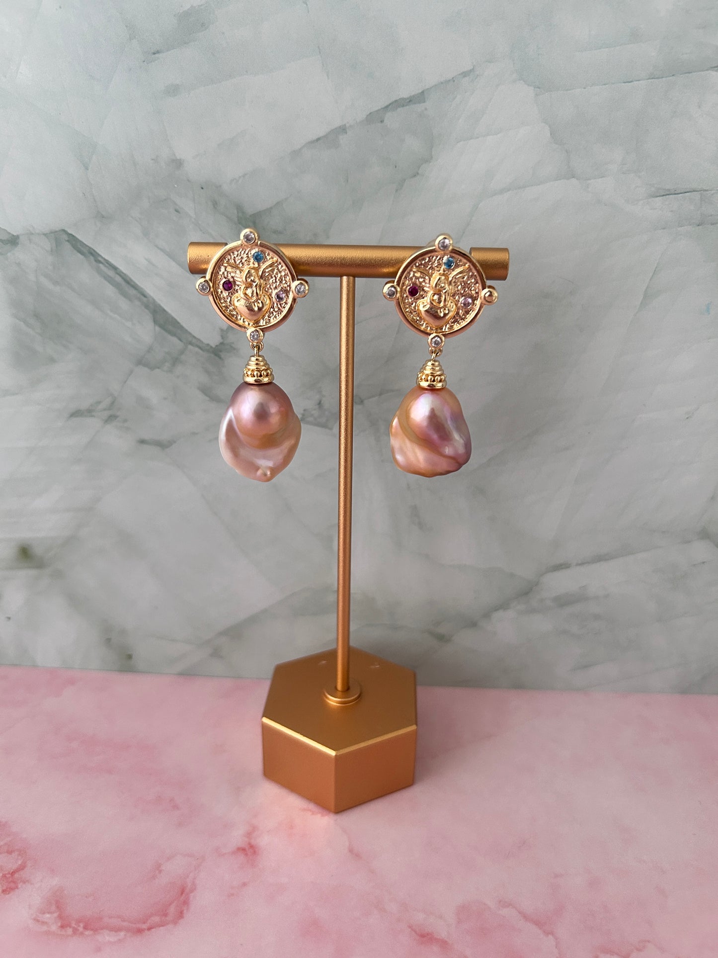 Boucles d’oreilles baroque Fireball