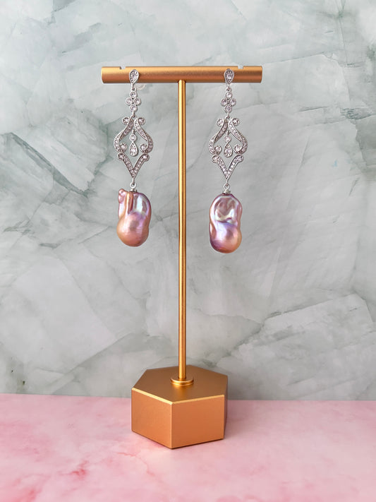 Boucles d’oreilles en perles baroque Fireball