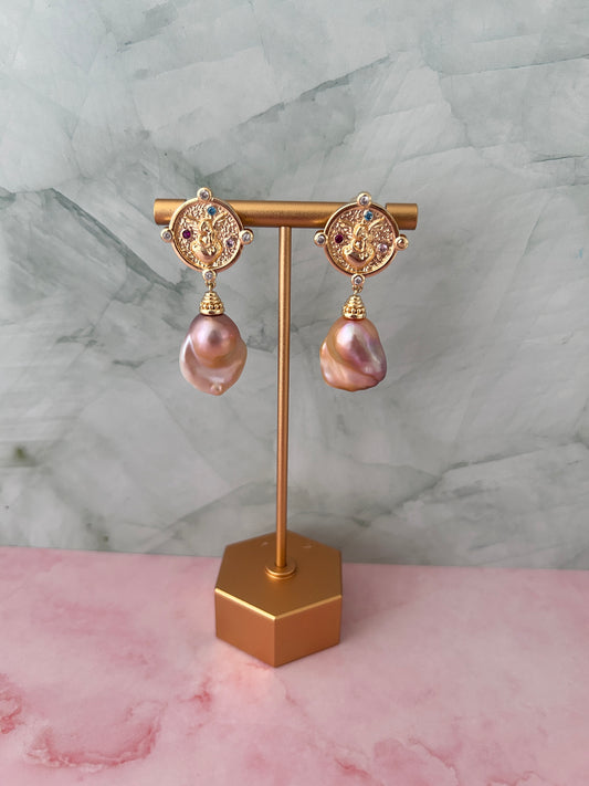 Boucles d’oreilles baroque Fireball