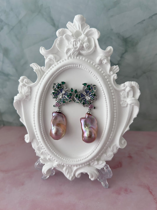 Boucles d’oreilles en perles baroque Fireball